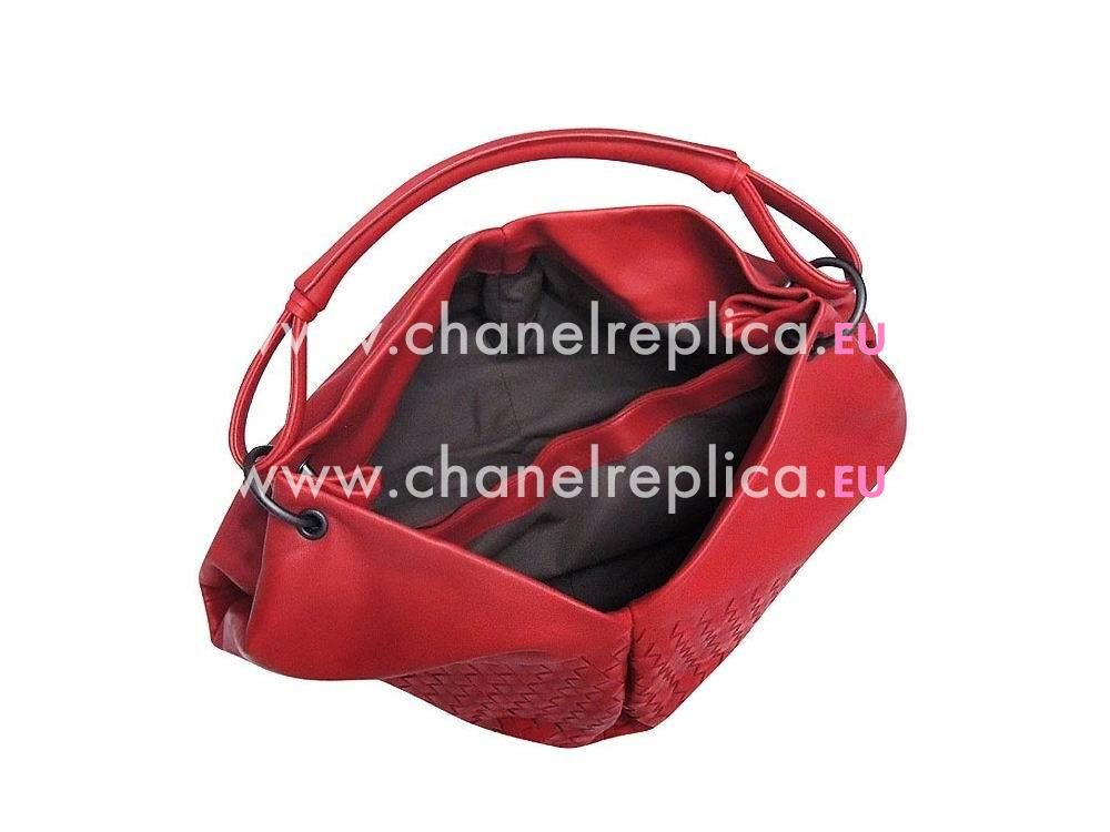 Bottega Veneta Intrecciato Nappa Shoulder Bag Red BV57829