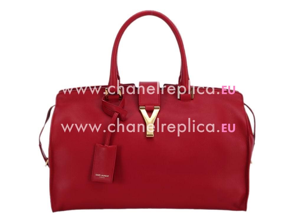 YSL Petit Cabas Chyc Y Calfskin Doctor Medium Bag Red YSL467058