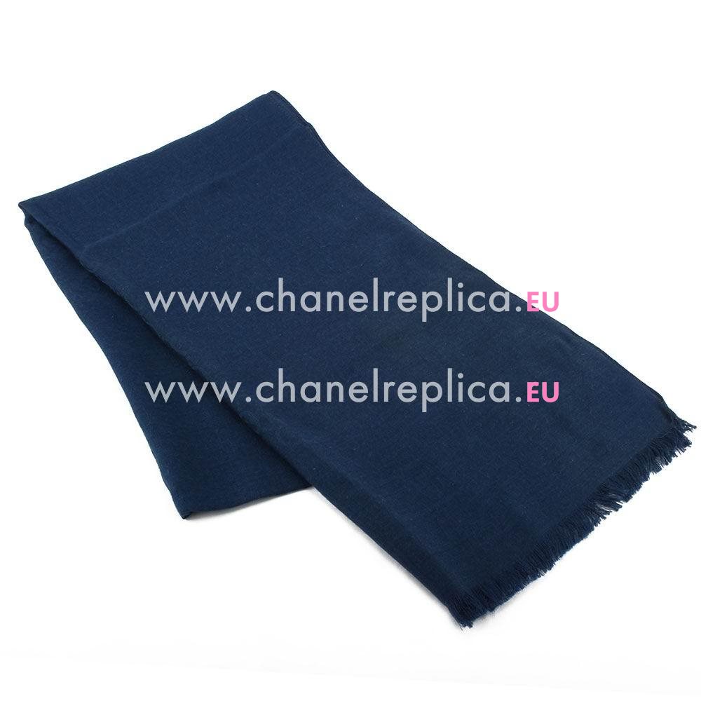 Gucci GG Logo Wool Silk Scarf Blue G6102816