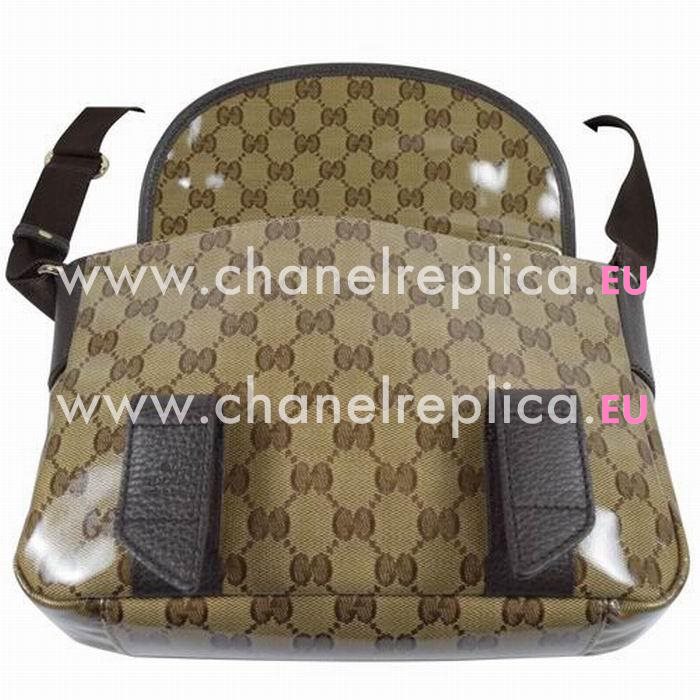 Gucci Classic GG PVC Calfskin Shoulder Bag In Camel G7041113