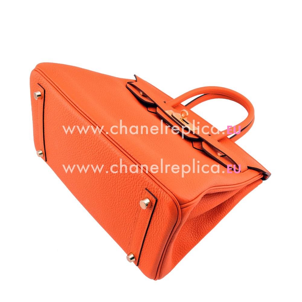 Hermes Birkin 30 Clemence Leather Orange 93 (Gold Hardware) HD529FT