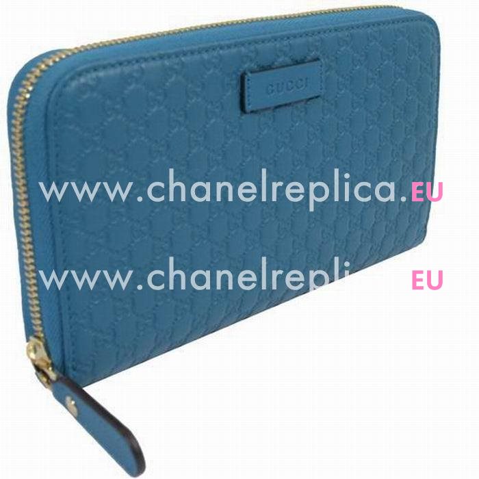 Gucci Classic GG Logo Calfskin Wallet Bag In Blue G6111518