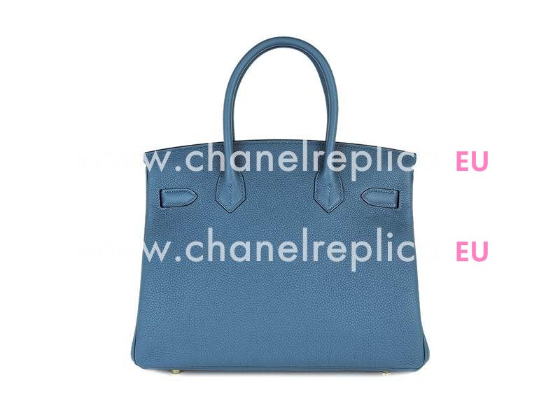 Hermes Birkin 30CM Togo Leather Turkey Blue Gold Hardware H1042DG