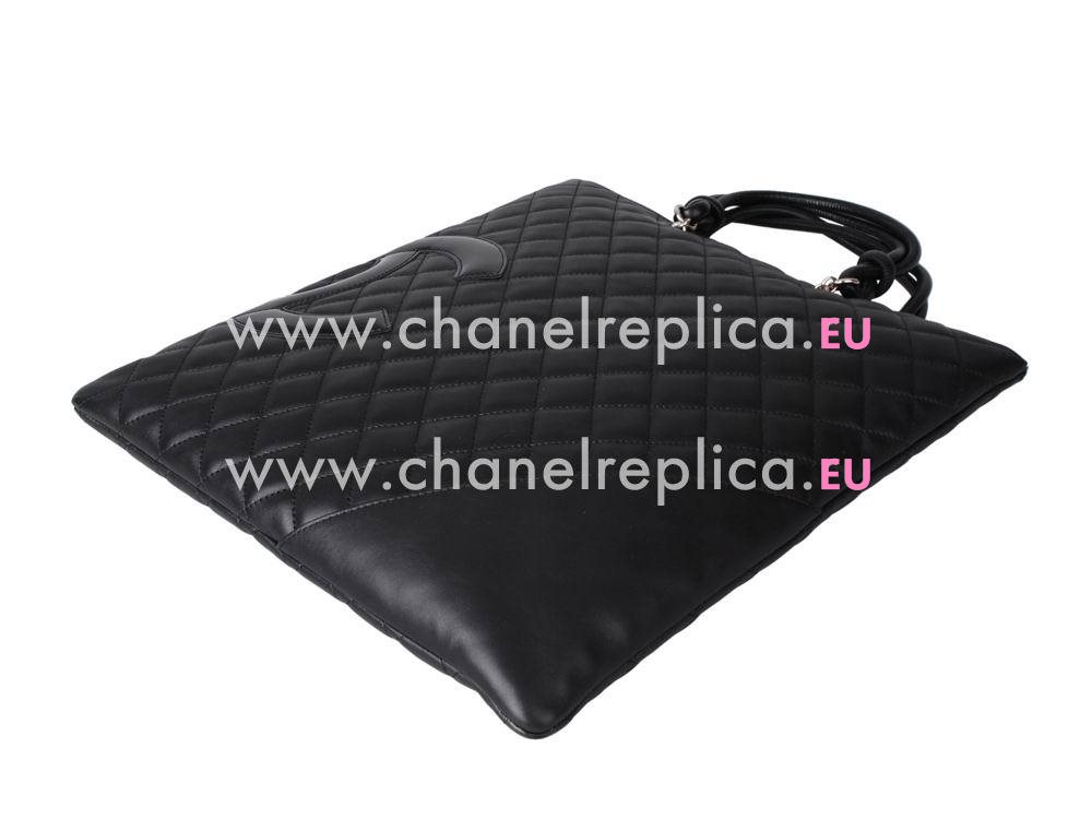 Chanel Lambskin Cambon Tote Bag Black(Black CC) A28126C