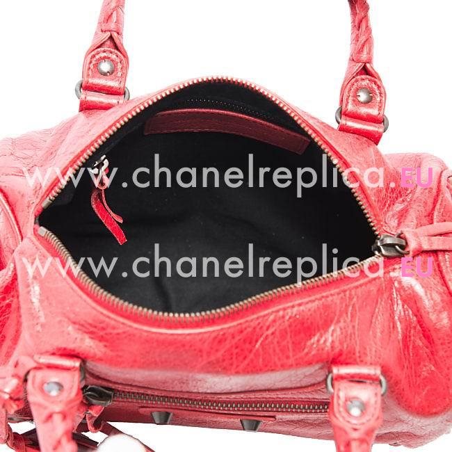 Balenciage Mini Twiggy Lambskin Aged Brass hardware Bag Ruby Red B5155859