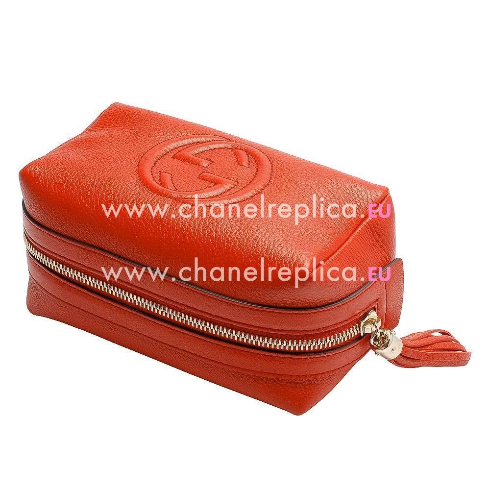 Gucci SOHO GG Calfskin Leather Bag In Orange G554912