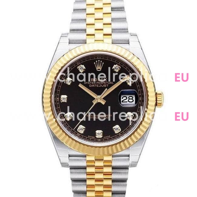 Rolex Datejust Automatic 41mm 18K Gold Stainless Steel Watch Black R7030610