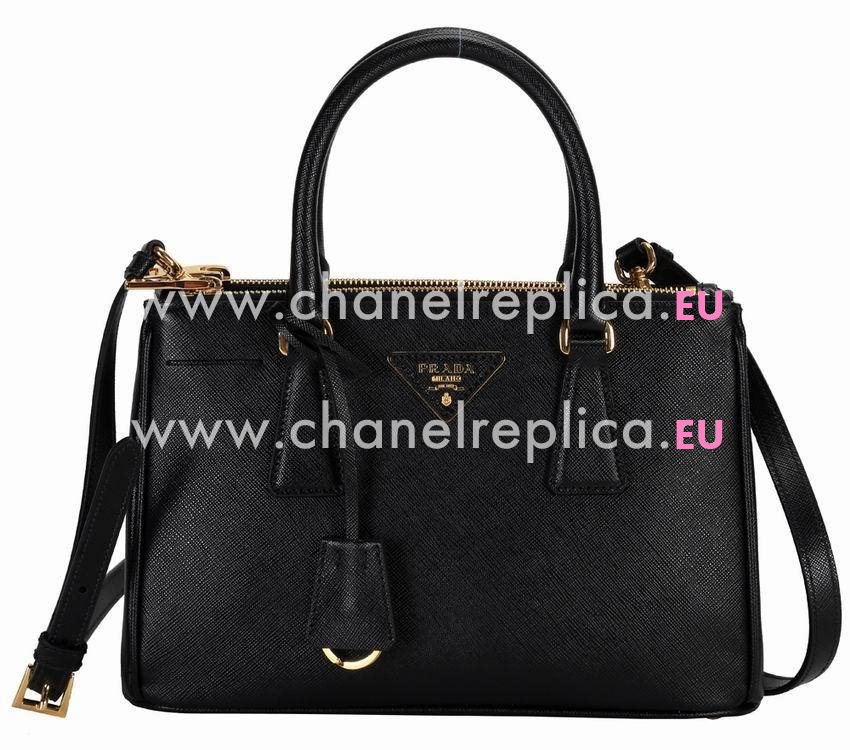 Prada Saffiano Triangle Logo Small Handbag Black PBN2316