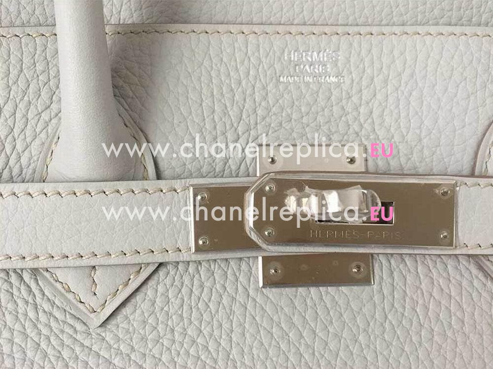 Hermes Taurillon Clemence Birkin 35 Gris Perle Palladium H1035LTG