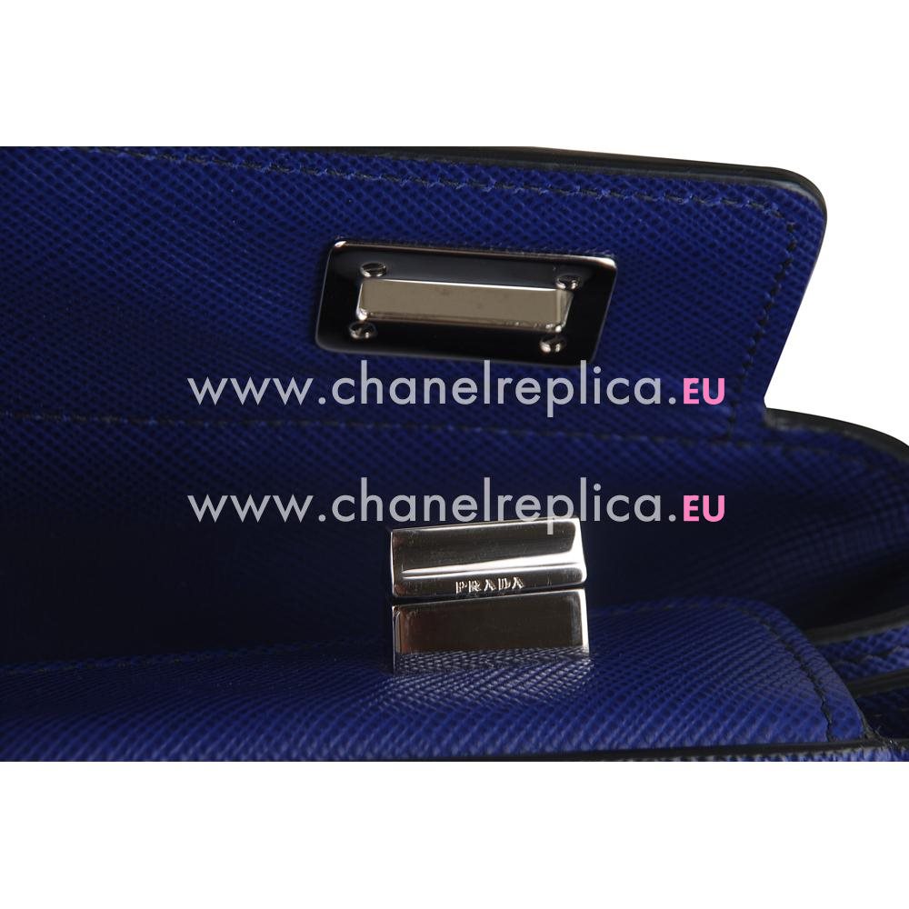Prada Saffiano Cuir Large Double Tote Bag Blue BN2775-2C4A-F08Z
