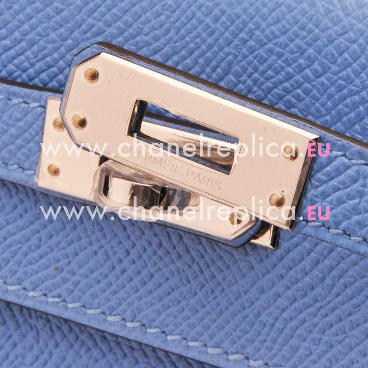 Hermès Kelly 25CM Light Blue Epsom Leather Palladium Hardware Hand Sew Bag HK1025PMT