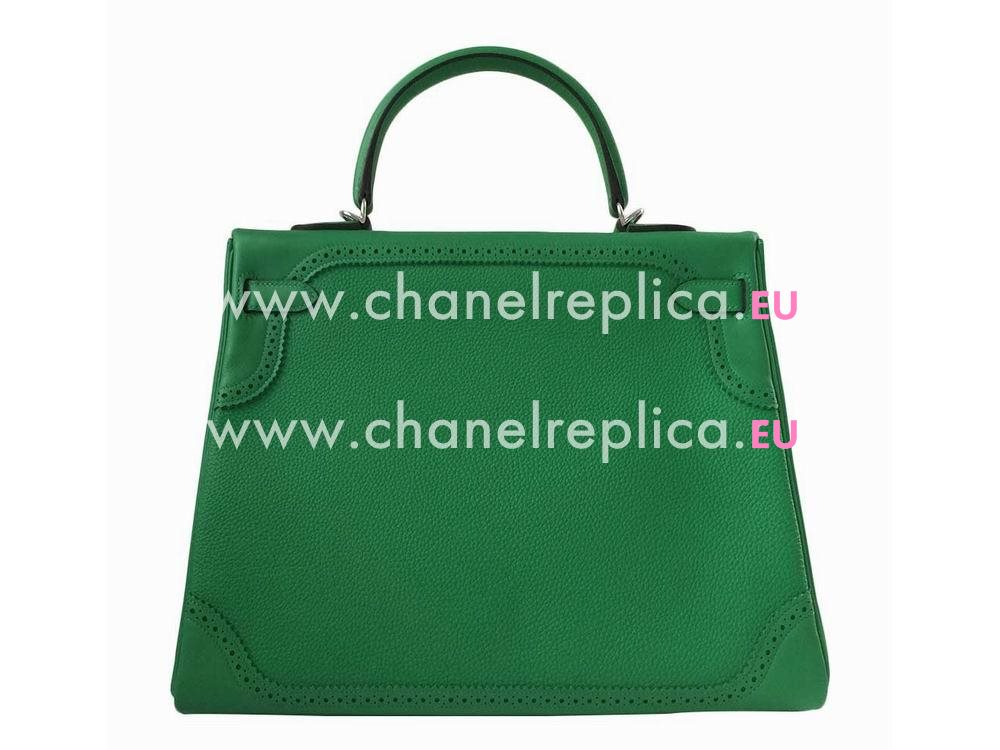 Hermès Kelly Ghillies Bamboo Togo Swift Leather Palladium Hand Sew Bag HK1035BOB