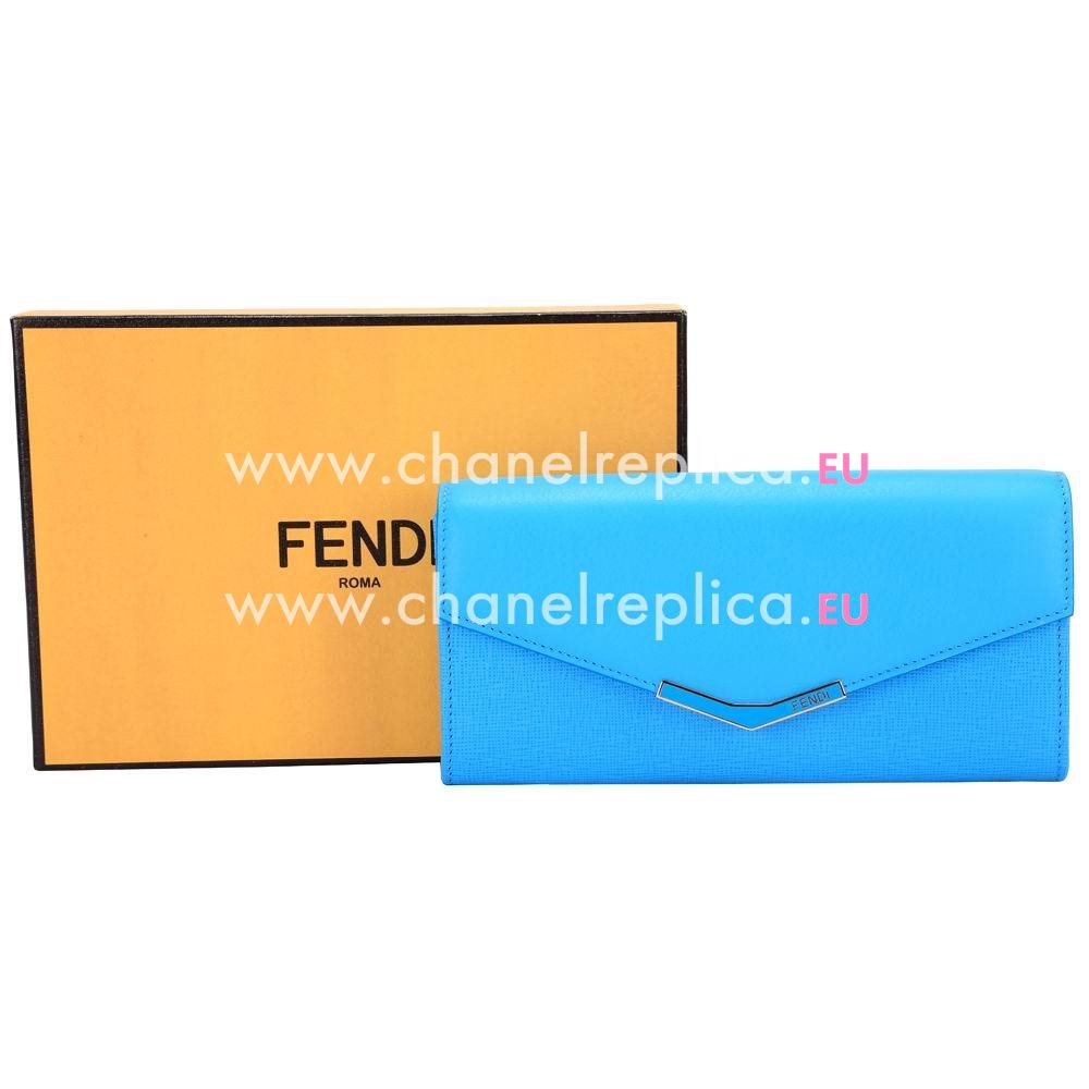 Fendi 2Jours Blue Cowhide Envelope bag F5874388