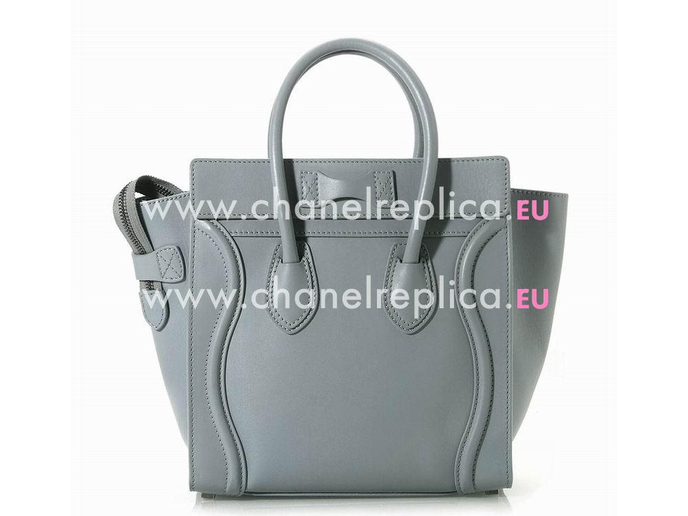 Celine Calfskin Nano Luggage Micro Mini Bag Grey/Blue CE98597