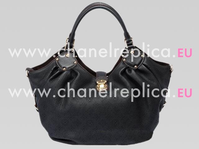 Louis Vuitton Mahina Leather Shoulder Bag In Noir M95765