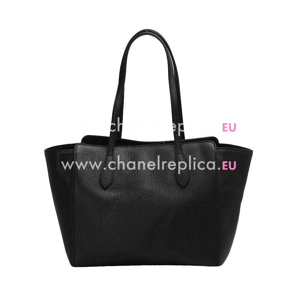 Gucci Swing Caviar Calfskin Leather Bag In Black G5451493