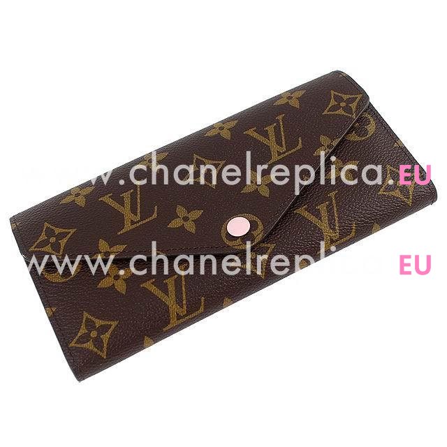 Louis Vuitton Classic Monogram Canvas Zipper Wallet Rose Ballerine M41739