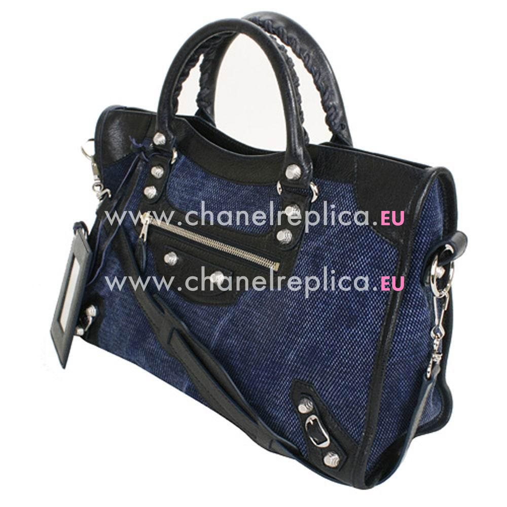 Balenciage City Lambskin Silvery hardware Classic Bag Blue B2054989