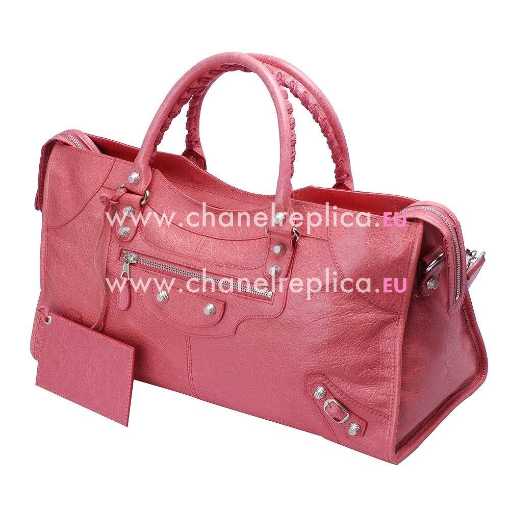 Balenciage Hami;ton Part Time Goatskin Silvery hardware Bag Rose Candy Pink B2055076