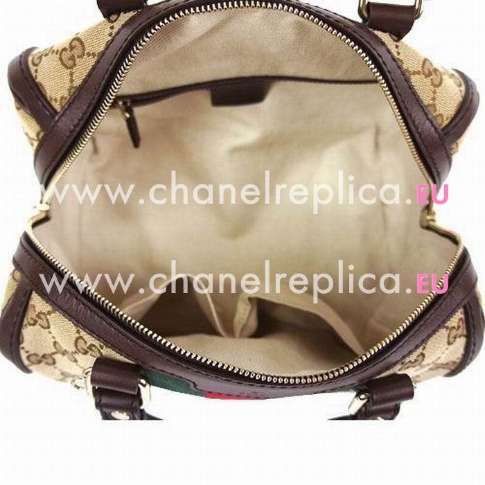 Gucci Vintage Web Calfskin Boston Bag In Coffee G5180005