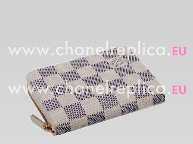 Louis Vuitton Damier Azur Canvas Zippy Coin Purse N63069