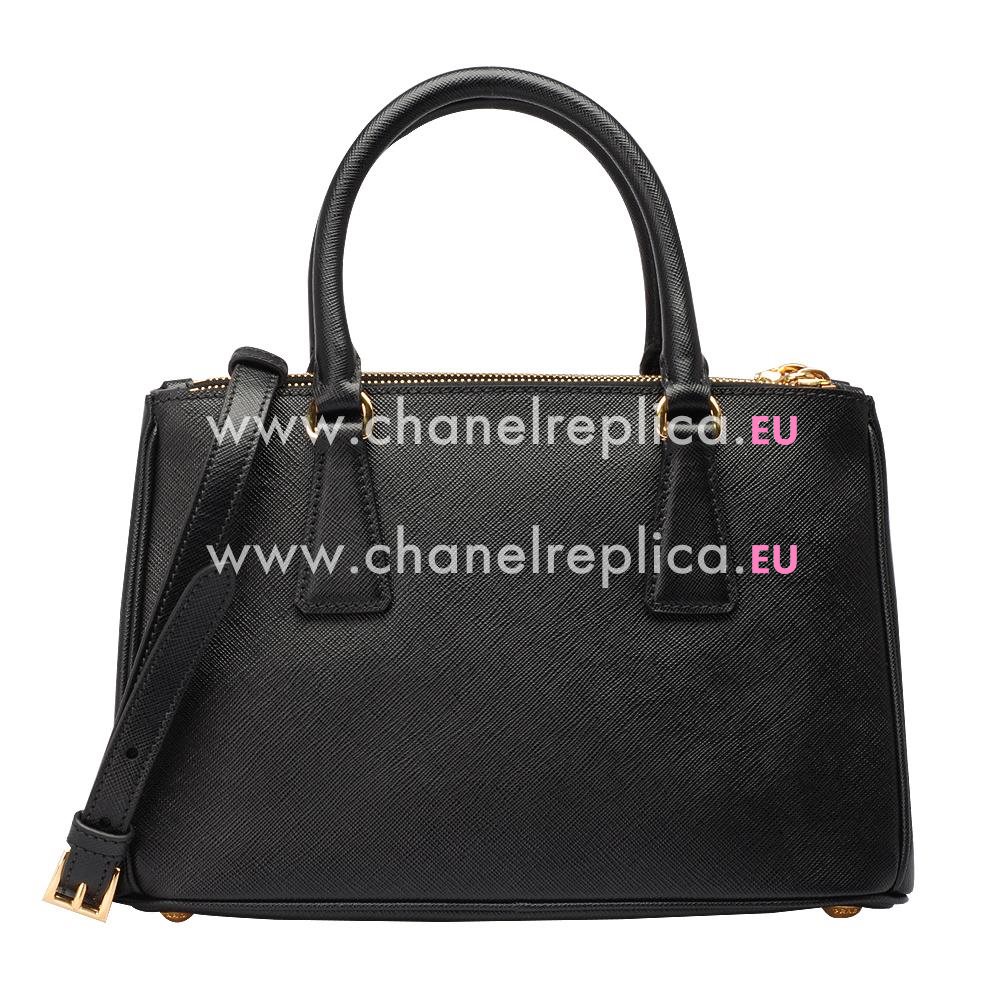 Prada Saffiano Lux Triangle Logo Small Bag In Black PR506589