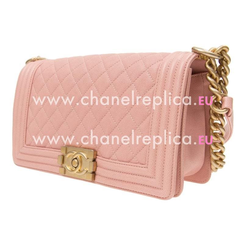 Chanel Pink Calfskin Leather Medium Boy Bag Gold Hardware A67086CPINKG