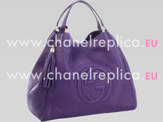 Gucci 2012 Soho Calfskin Tote Bag Purple G360915