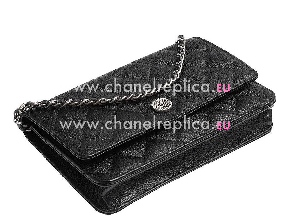 Chanel Retro CC Caviar Woc mini Flap Bag Long Chain Black A58350