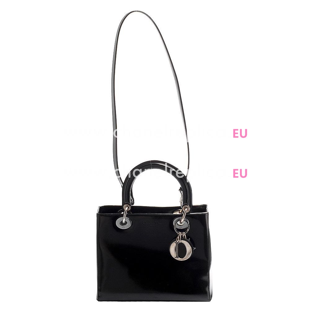 Christian Dior Lady Dior Patent Leather Handbags Black DB975977