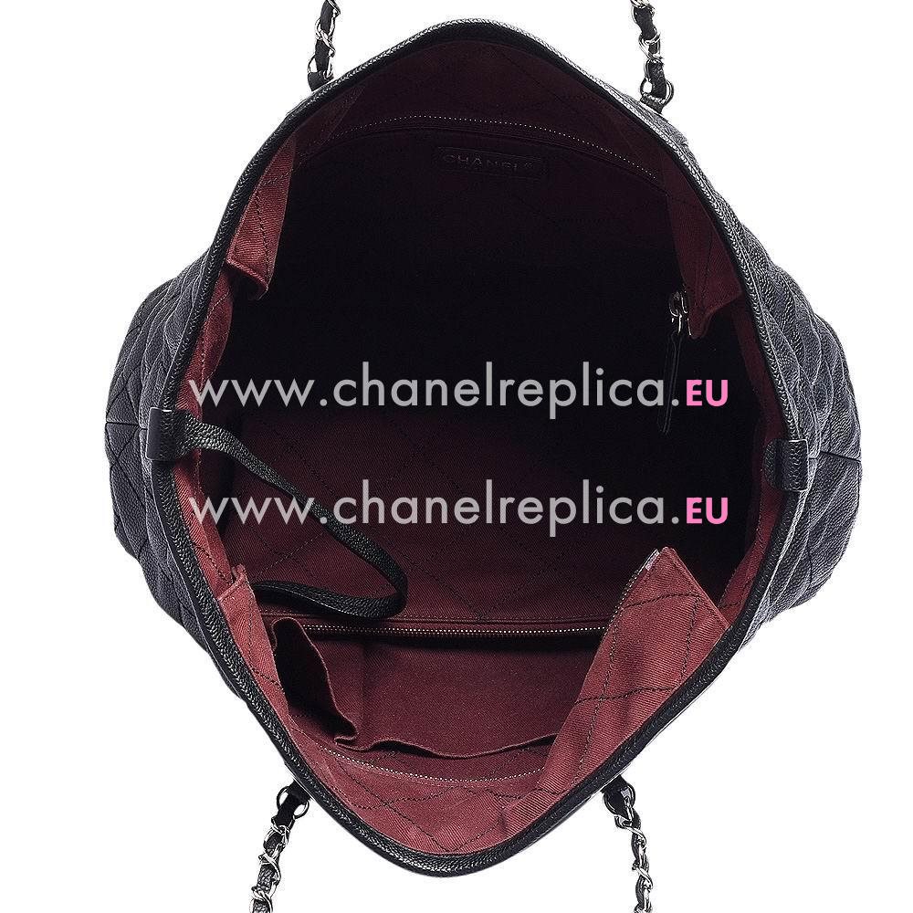 Chanel Classic Caviar Cowhide Bag Black/Red C6111704