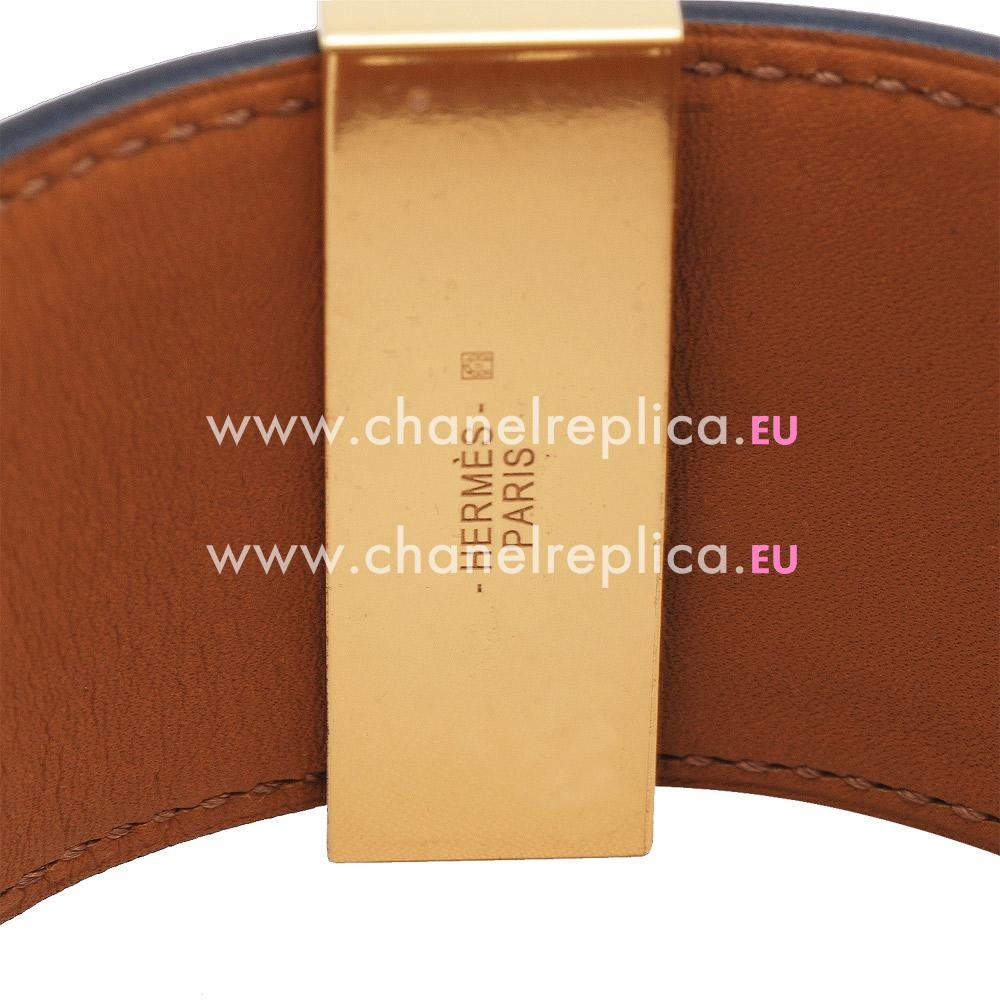 Hermes Goat Skin Collier De Chien Rivets of Metal Bracelet Black/Gold HE57588