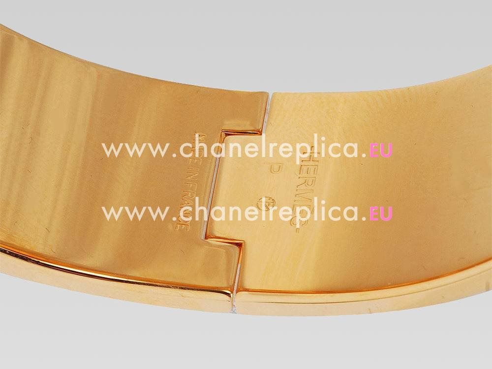 Hermes Click Clack&Gold Bracelet In Yellow H50188