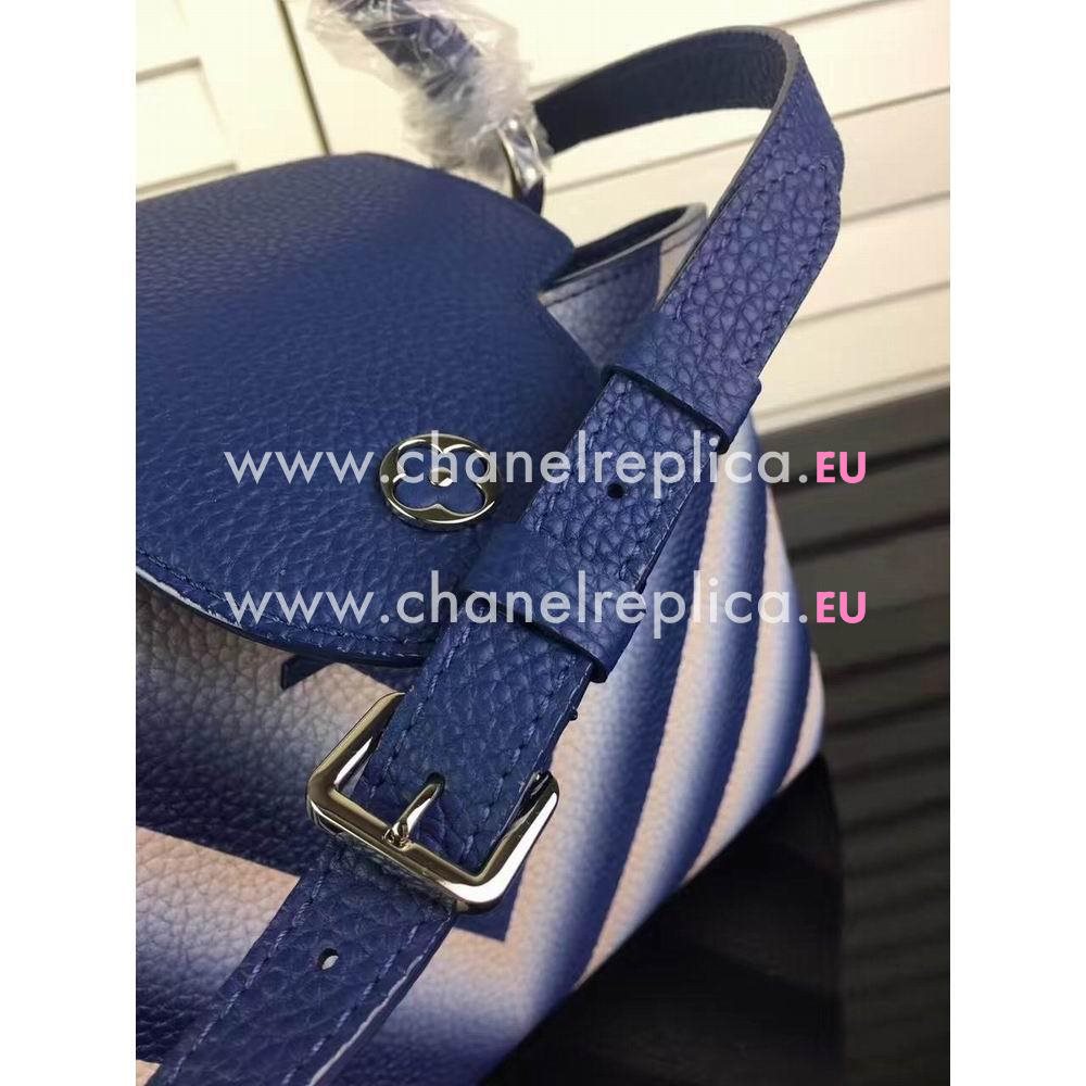 Louis Vuitton Taurillon Capucines Caviar Leather Trim Bag Blue/White M42922