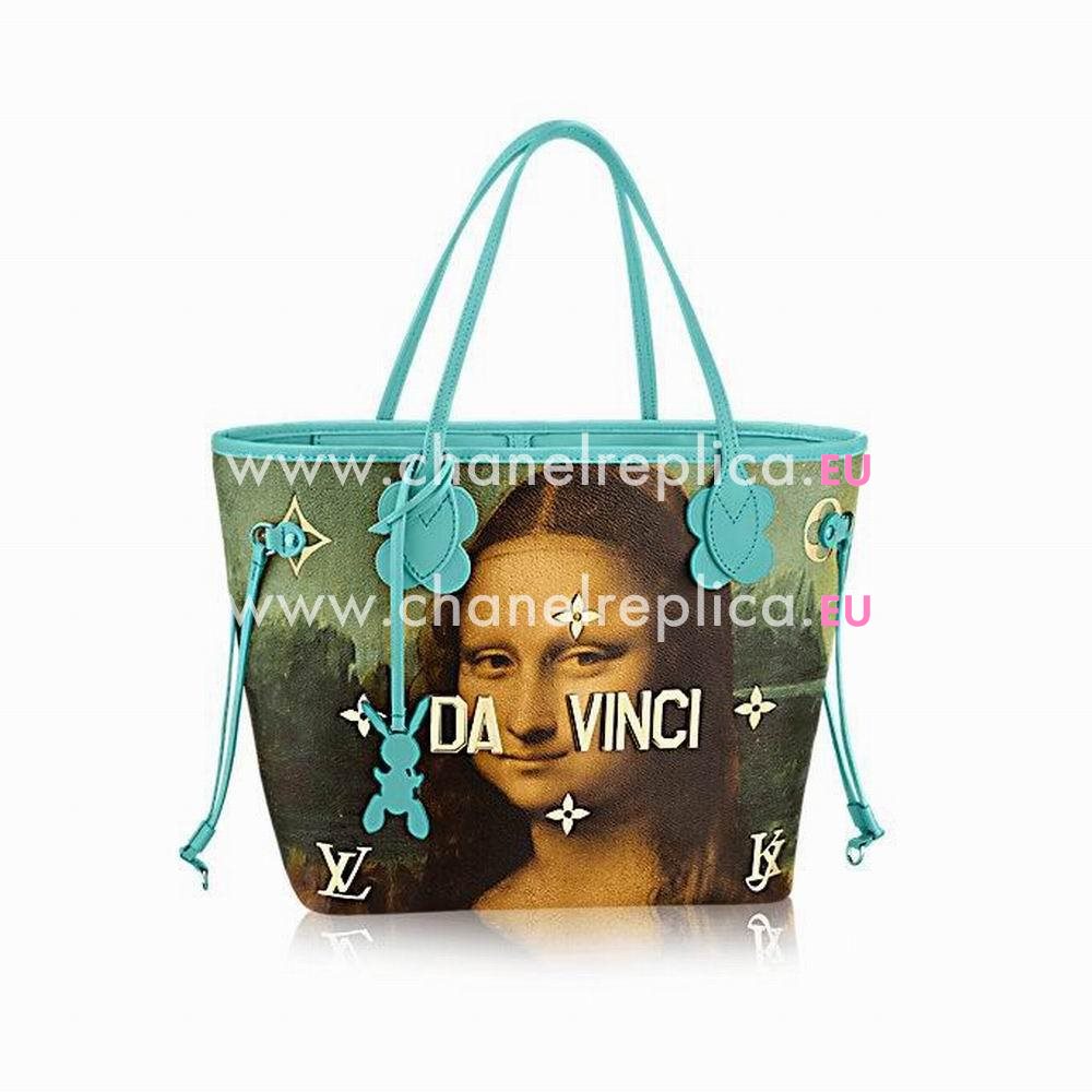 Louis Vuitton Neverfull Da Vinci Canvas Body Bag Vert d’eau M43325