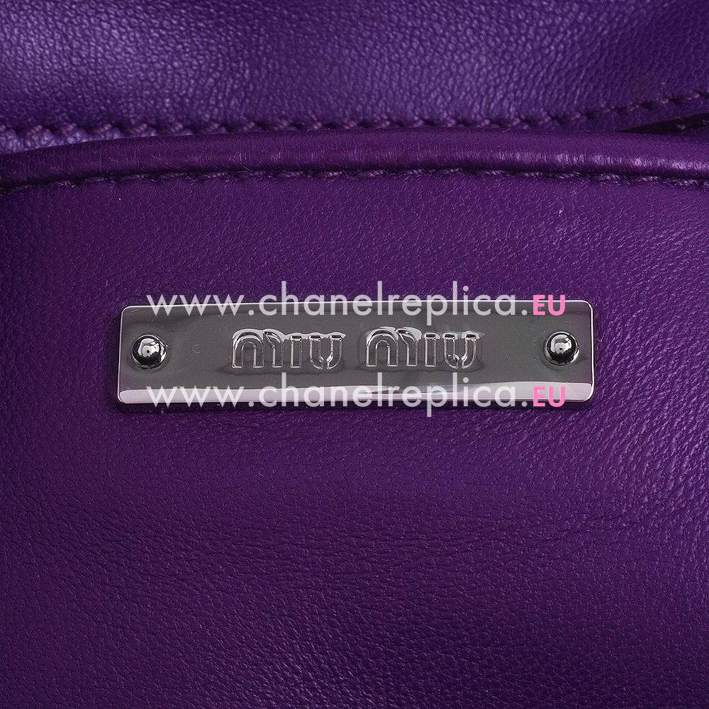 Miu Miu Nappa Vele Goatskin Shoulder Bag Purple MM6111821