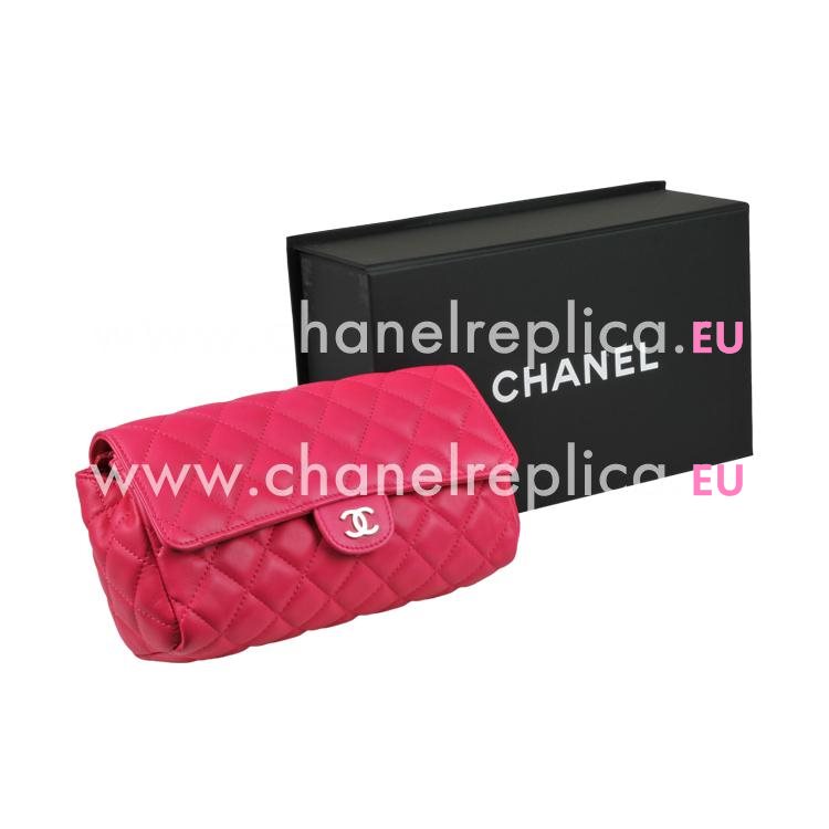 Chanel Easy Jumbo Caviar Leather Coco Bag Silver Chain Hot Pink A69270C
