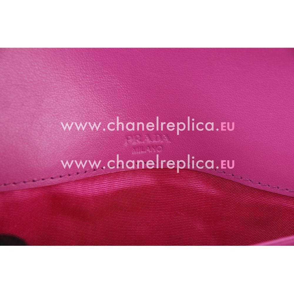 Prada Saffiano Metal Embossment Logo Cowhide Should/Handle bag In Peach Pink PR161016009