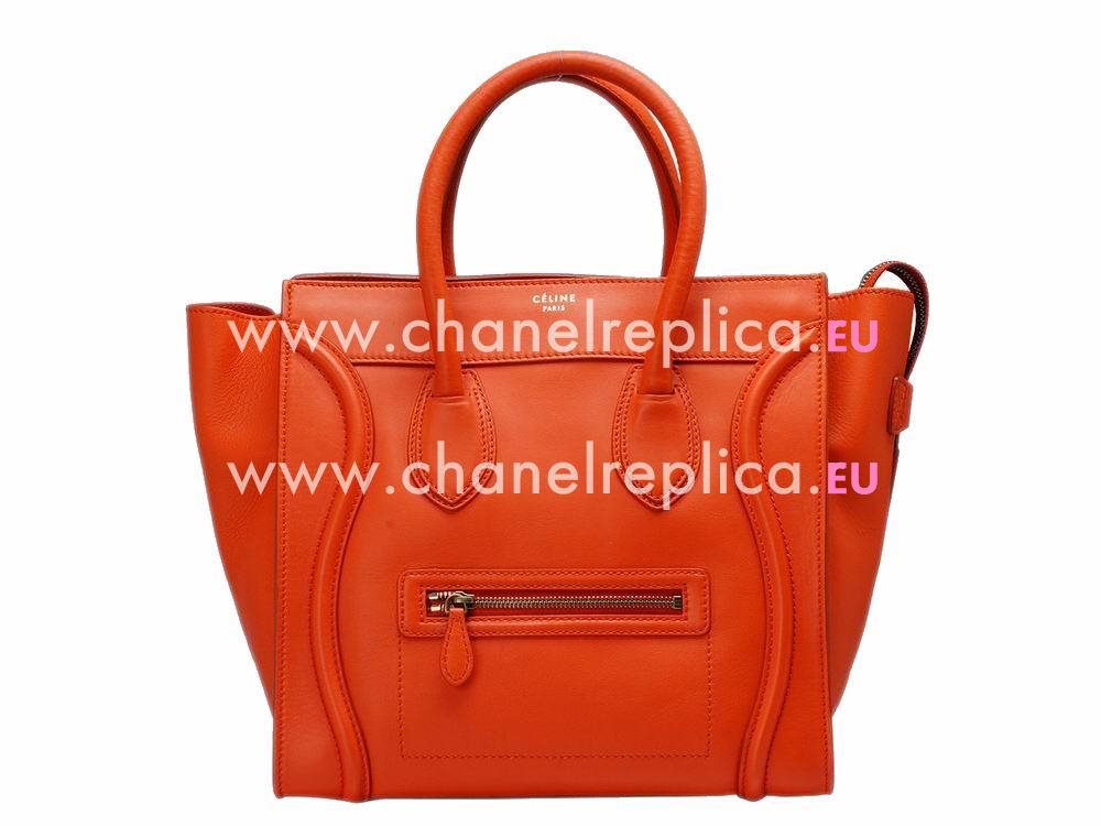 Celine Mini Square Luggage Smooth Calfskin Nano Orange CE52053