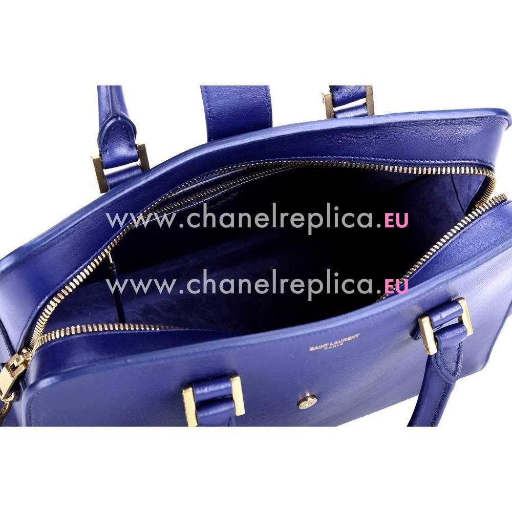 YSL Saint Laurent Cabas Monogram YSL Calfskin Bag In Blue YSL5717461