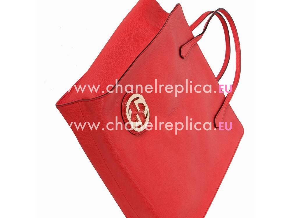 Gucci Borsa Gold G-Logo Cowhide Shoudbag Red 353581-CA00G-6511