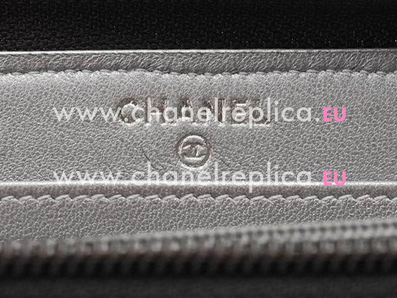 Chanel Lambskin Camellia Long Wallet In Black A56342