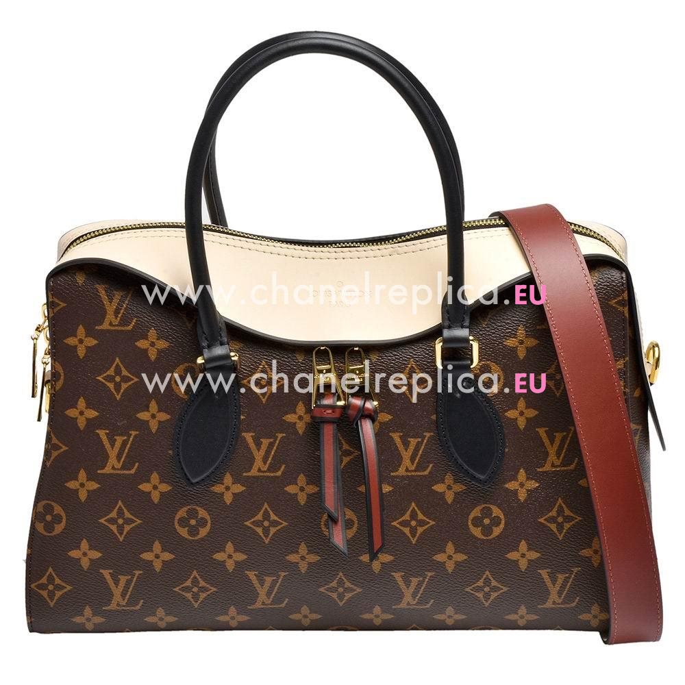 Louis Vuitton Monogram Canvas With Cowhide Leather Tuileries Creme M43571