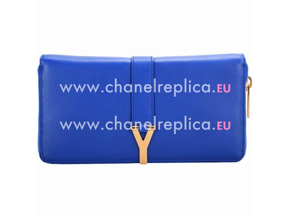 YSL Saint Leather Paris Y Calfskin Small Bag In Jewelry Blue YSL5262550