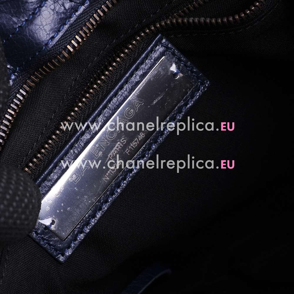 Balenciage City Lambskin Age Brass hardware Classic Bag DeepNight Blue B2054975