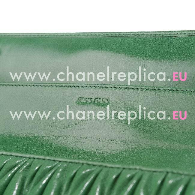 Miu Miu Matelassé Nappa Wallet In Green MM5199168