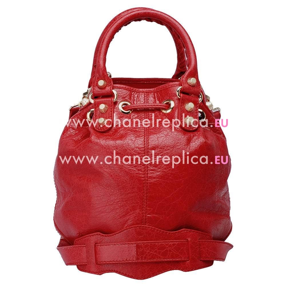 Balenciage Pompon Lambskin Gold hardware Classic Mini Bag Poppy Red B4545423