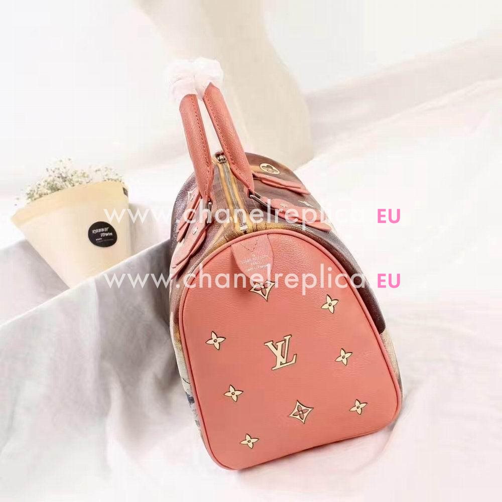 Louis Vuitton Speedy 30 Frgonard Canvas Body Bag Pink M43307