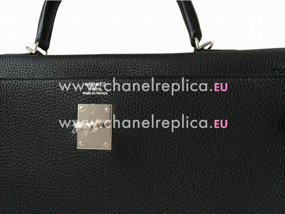 Hermes Kelly 35 Black Togo Leather Palladium Bag Hand Sew H2208
