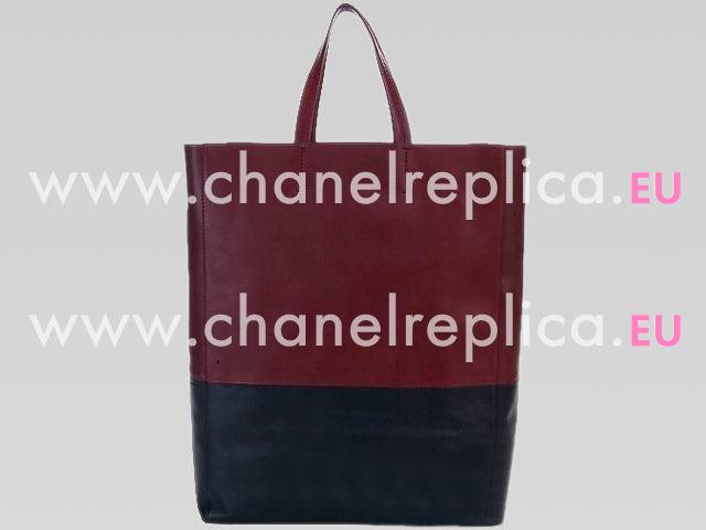 Celine Cabas Lambskin Double colour Shopping Bag(Red/Black) CE39981